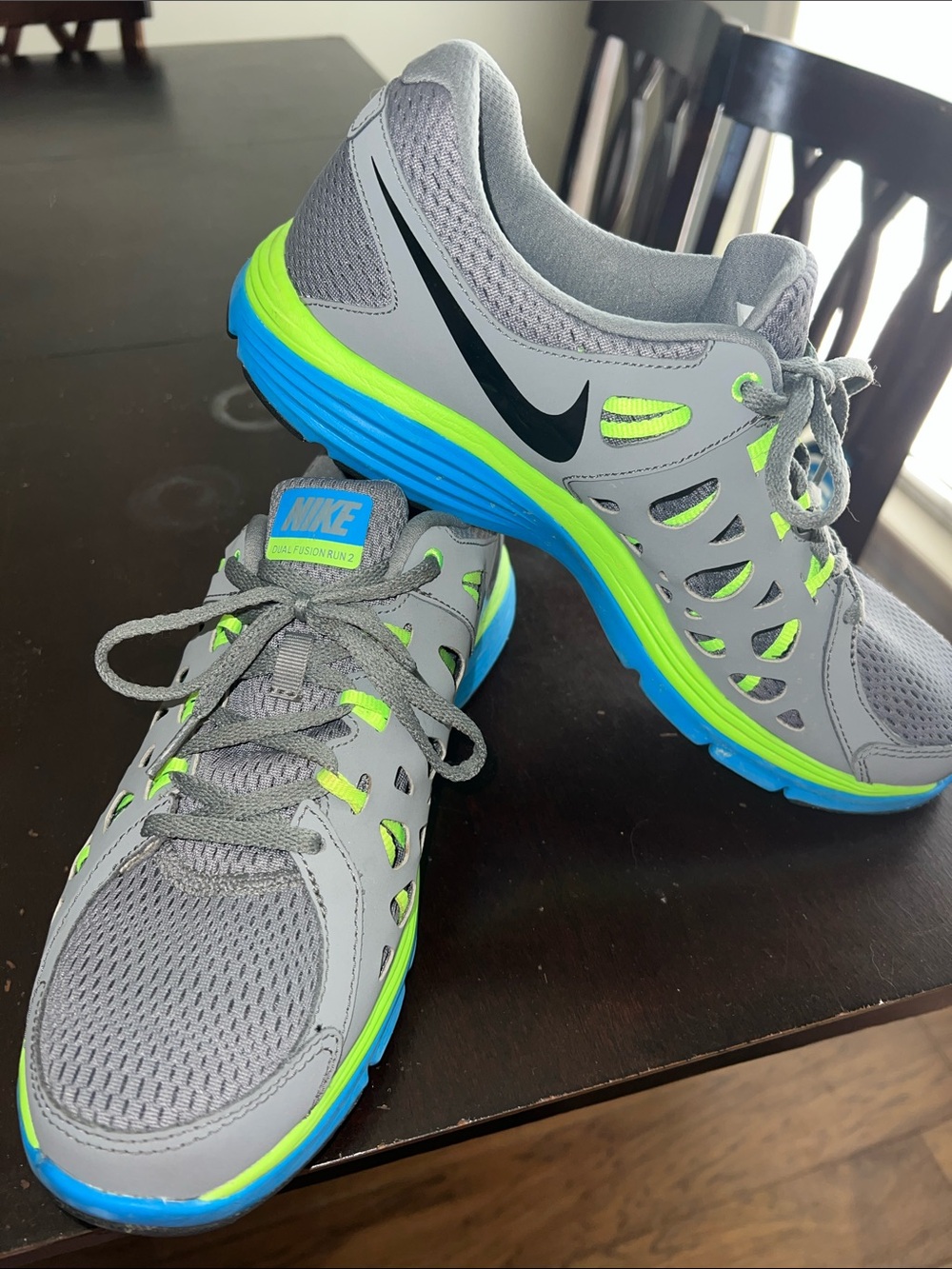 Nike Gray Neon Green Blue Women's Running Sneakers